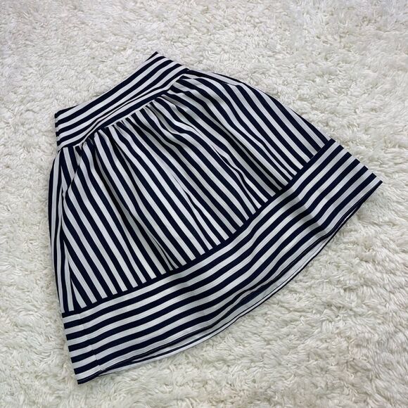 Anthropologie Maeve High Seas Navy White Striped Skirt - Picture 2 of 7
